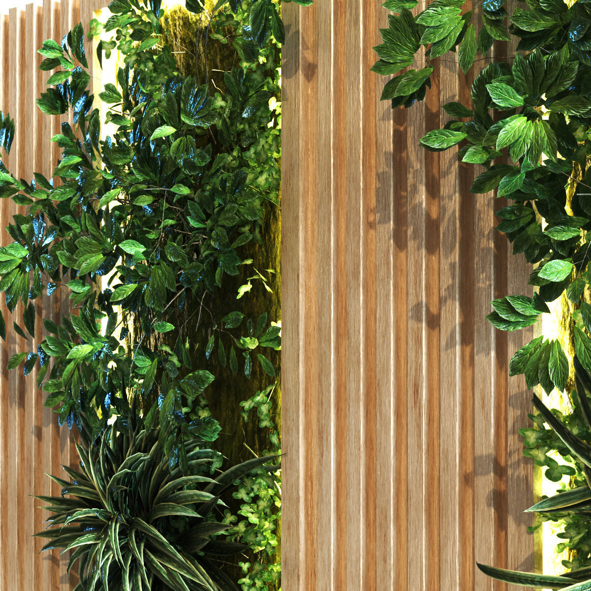 vertical plant set 089 Low-poly 3D model_2