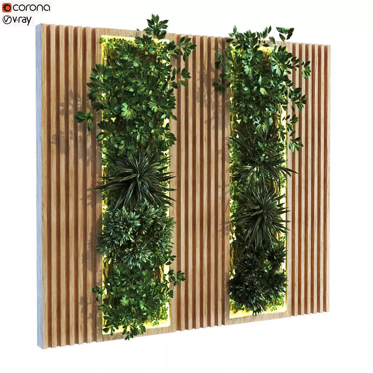 vertical plant set 089 Low-poly 3D model_0
