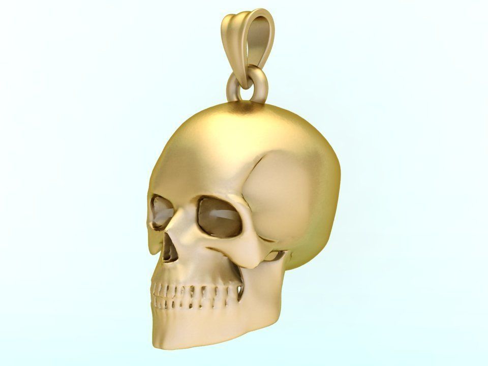 Human skull pendant - Skull pendant 3D print model_1