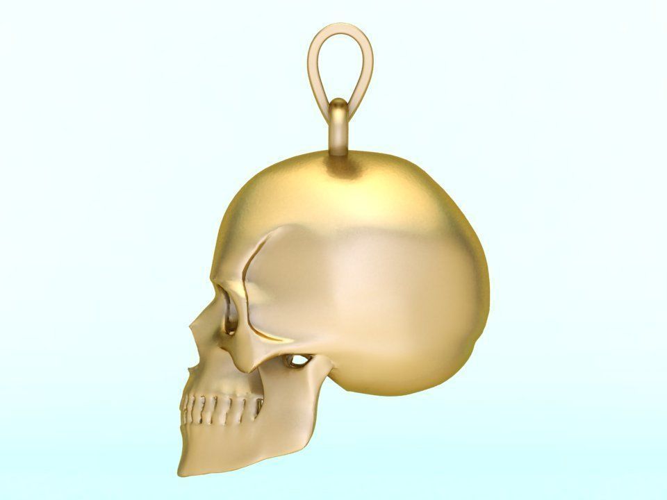 Human skull pendant - Skull pendant 3D print model_3