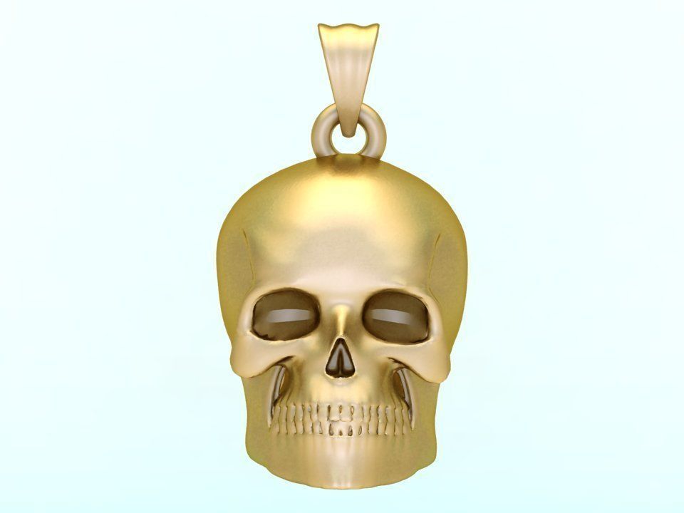 Human skull pendant - Skull pendant 3D print model_2