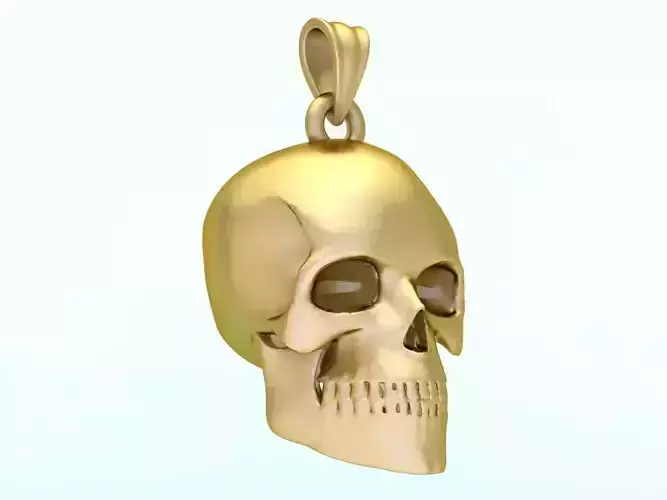 Human skull pendant - Skull pendant - Mens pendant - N1159