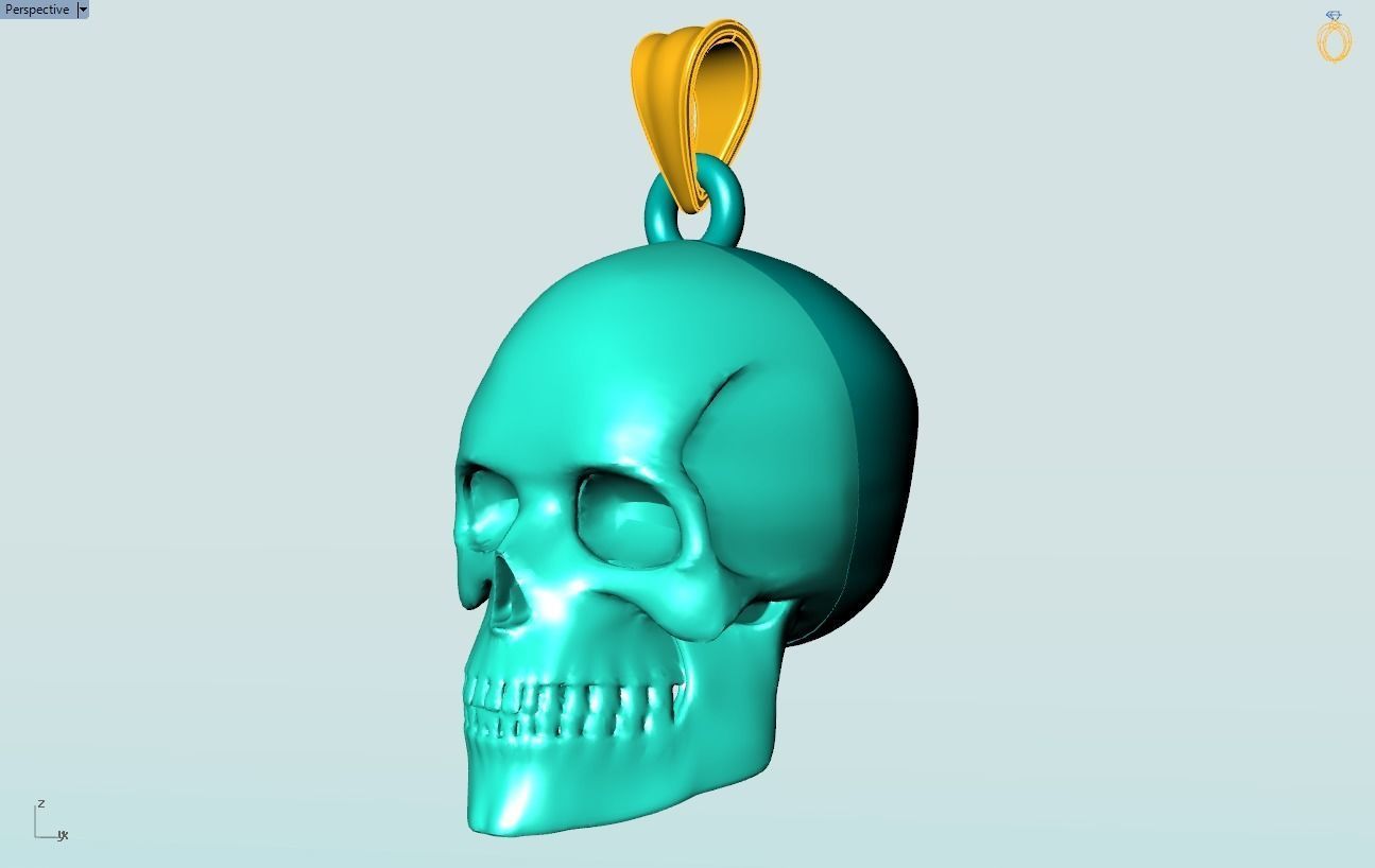 Human skull pendant - Skull pendant 3D print model_9