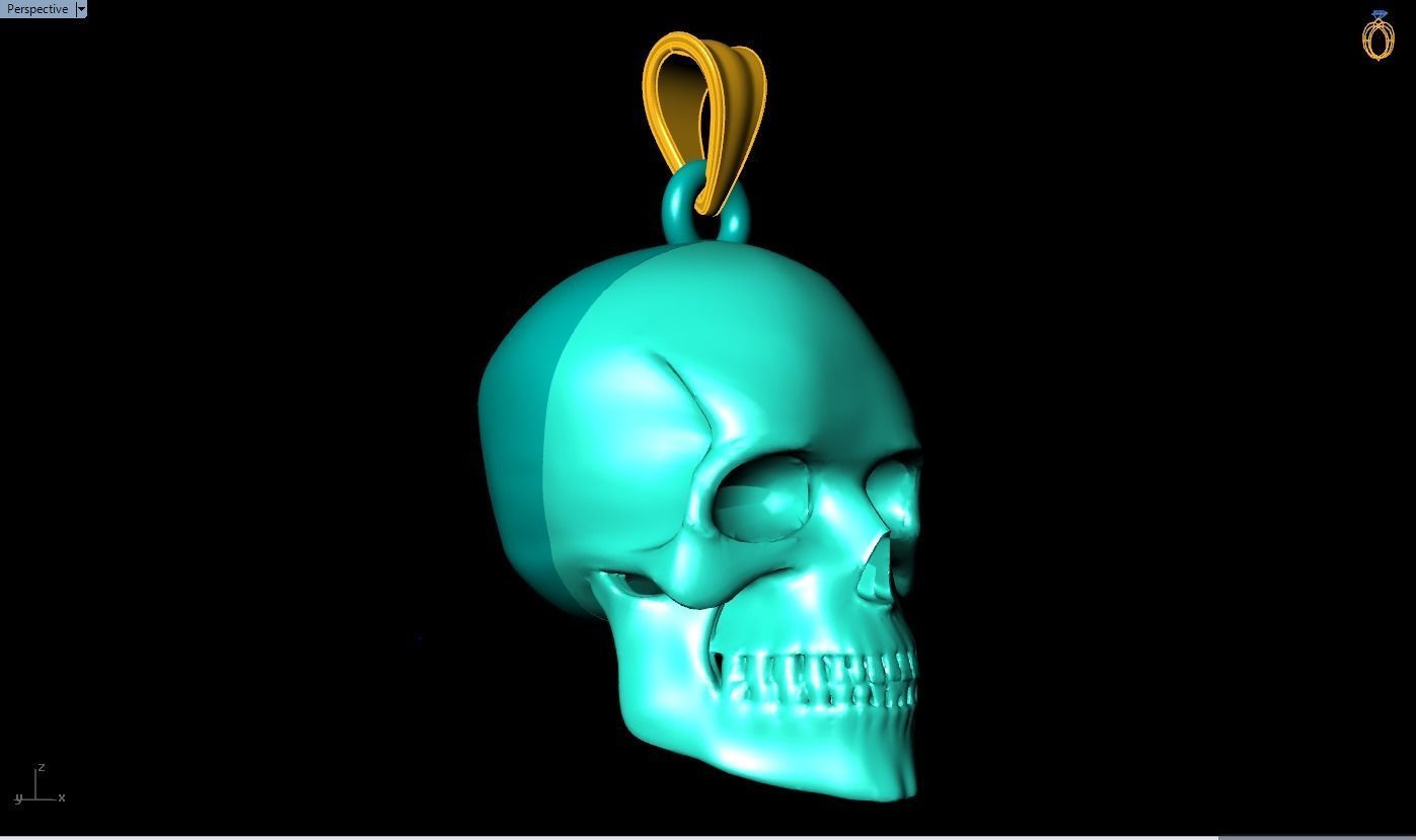 Human skull pendant - Skull pendant 3D print model_8