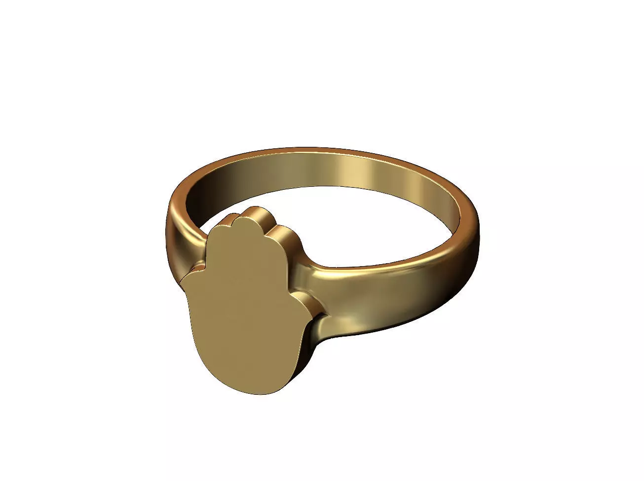 Hand of Fatima Hamsa shaped signet ring US size 5 to 11 3D print model