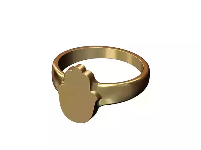 Hand of Fatima Hamsa shaped signet ring US size 5 to 11
