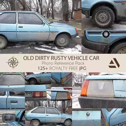 Photo Reference Pack Old Rusty Dirty Vehicle Car 3D model