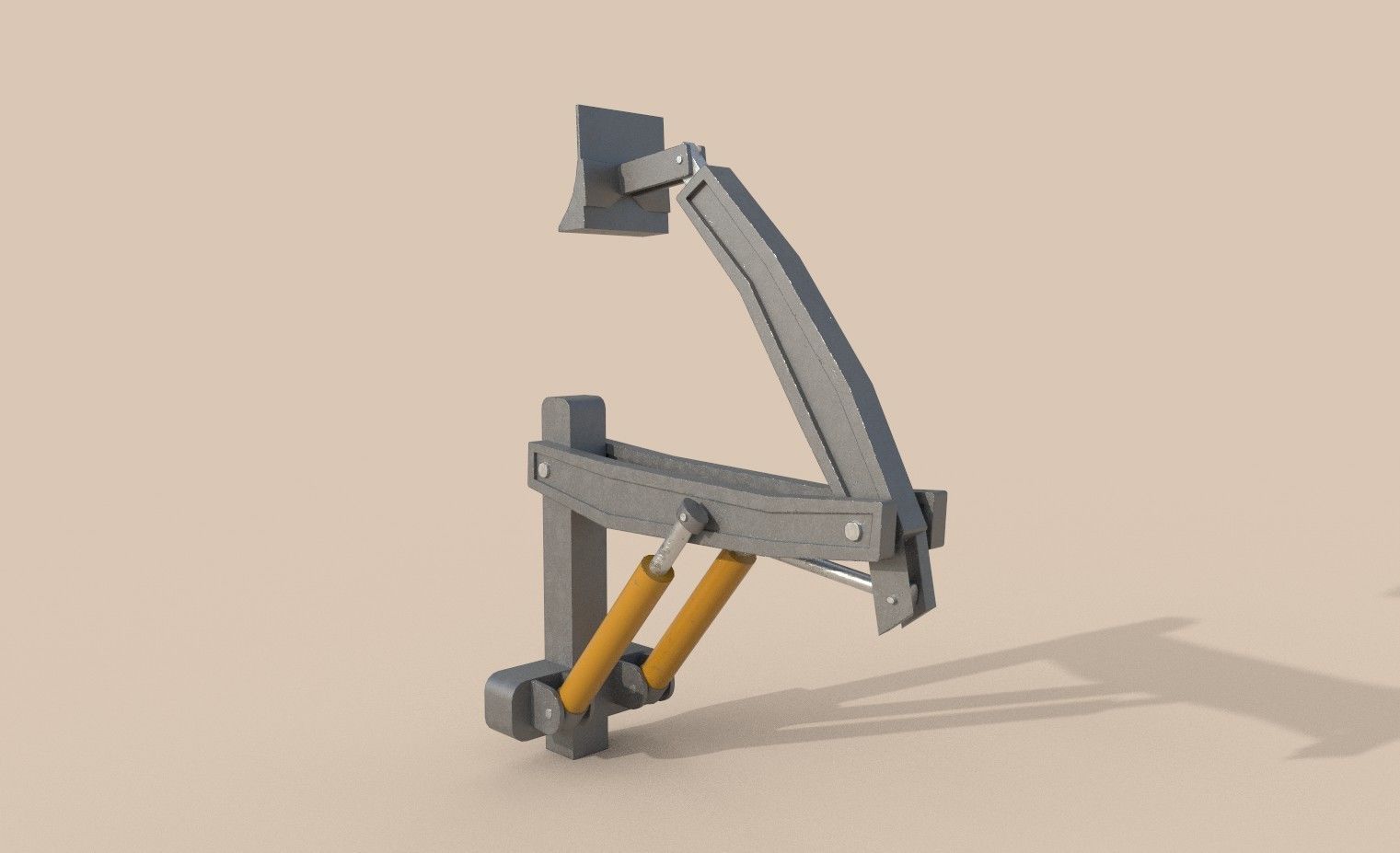Hydraulic arm animated Free low-poly 3D model_1