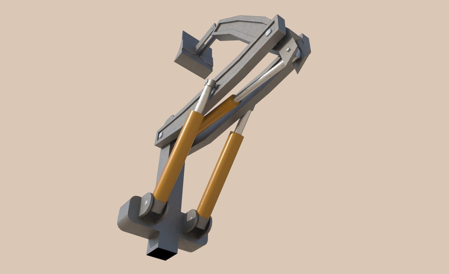 Hydraulic arm animated Free low-poly 3D model_4