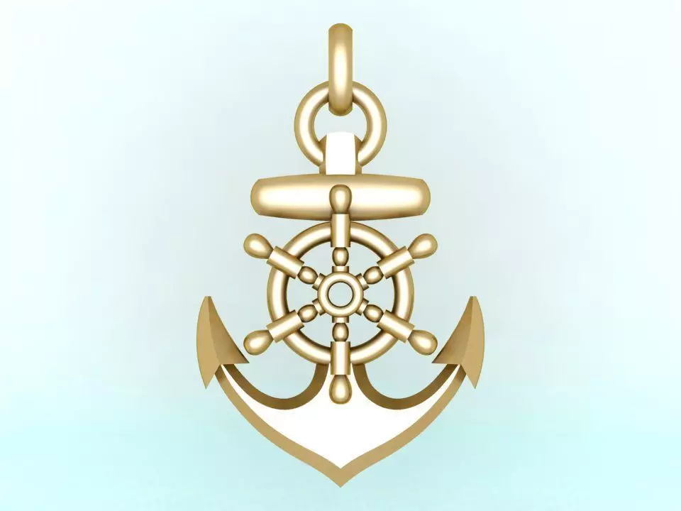 Anchor pendant - Sailor pendant - N159 3D print model_0