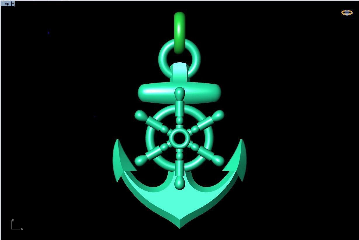 Anchor pendant - Sailor pendant - N159 3D print model_2
