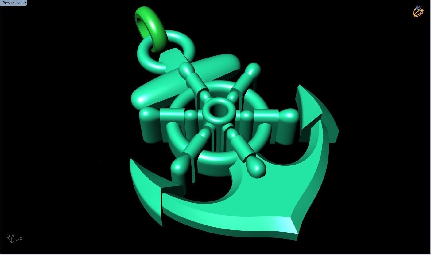 Anchor pendant - Sailor pendant - N159 3D print model_5
