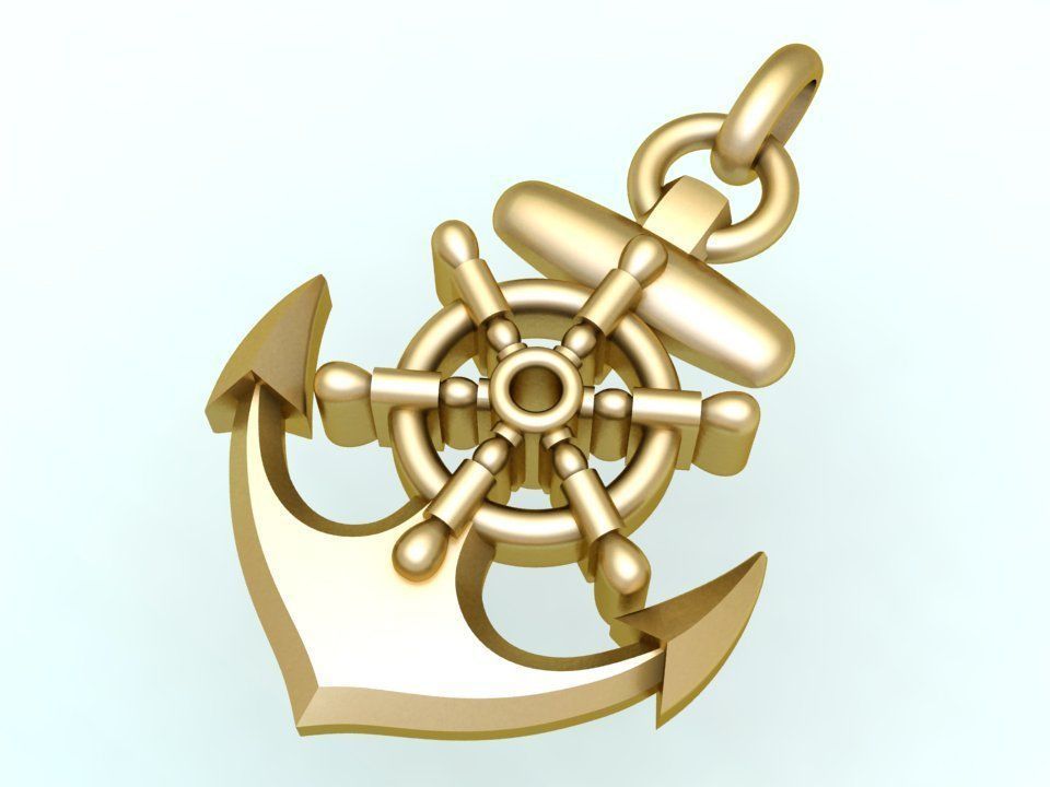 Anchor pendant - Sailor pendant - N159 3D print model_1