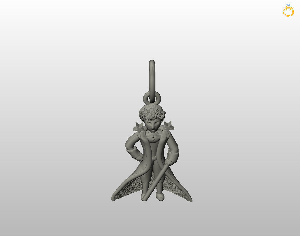 Little Prince pendant 3D print model_17
