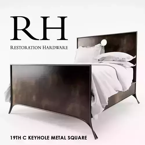 RH - 19TH C KEYHOLE METAL SQUARE