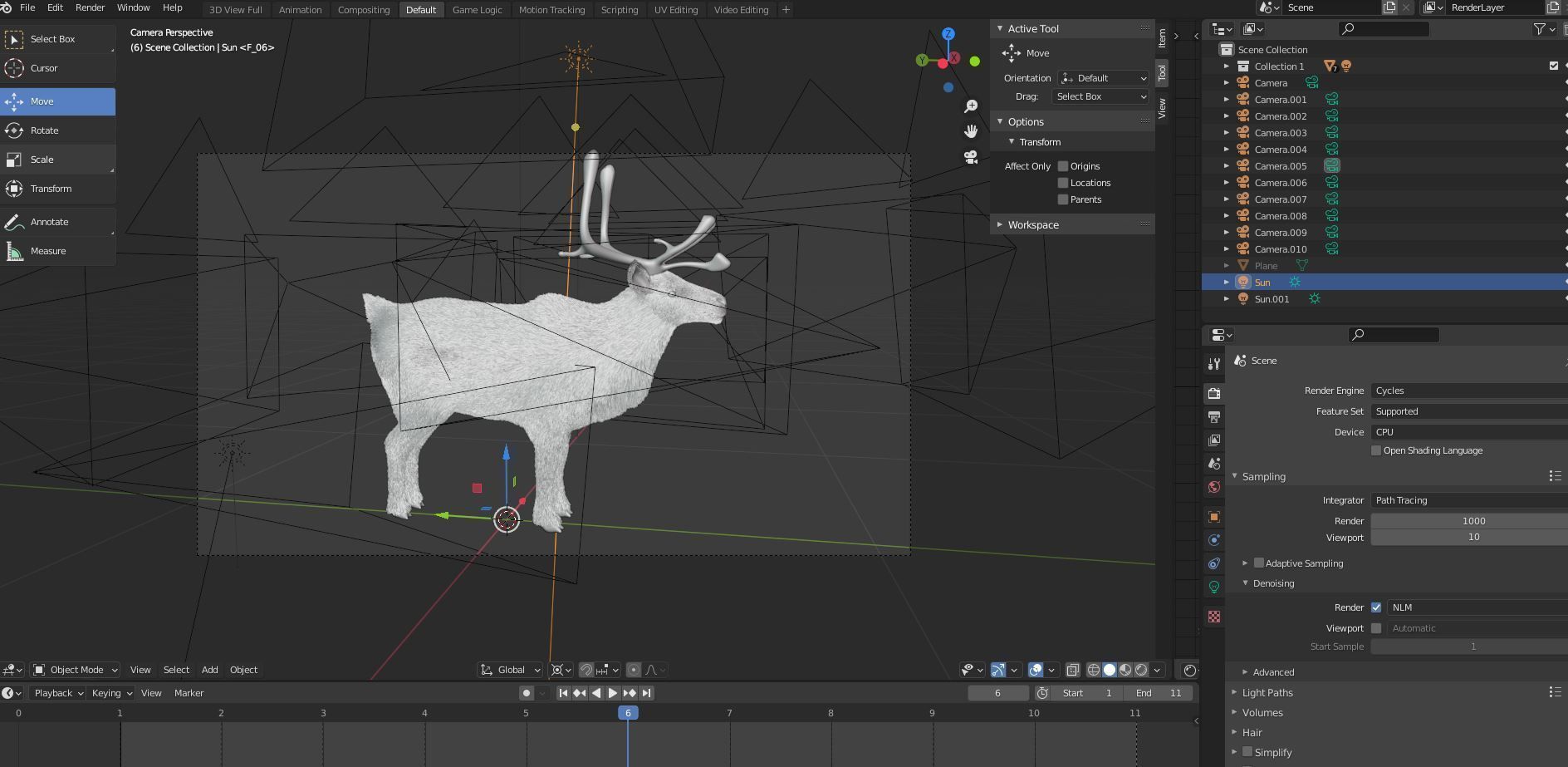 Fur Red Reindeer Rigged Blender  Low-poly 3D model_18