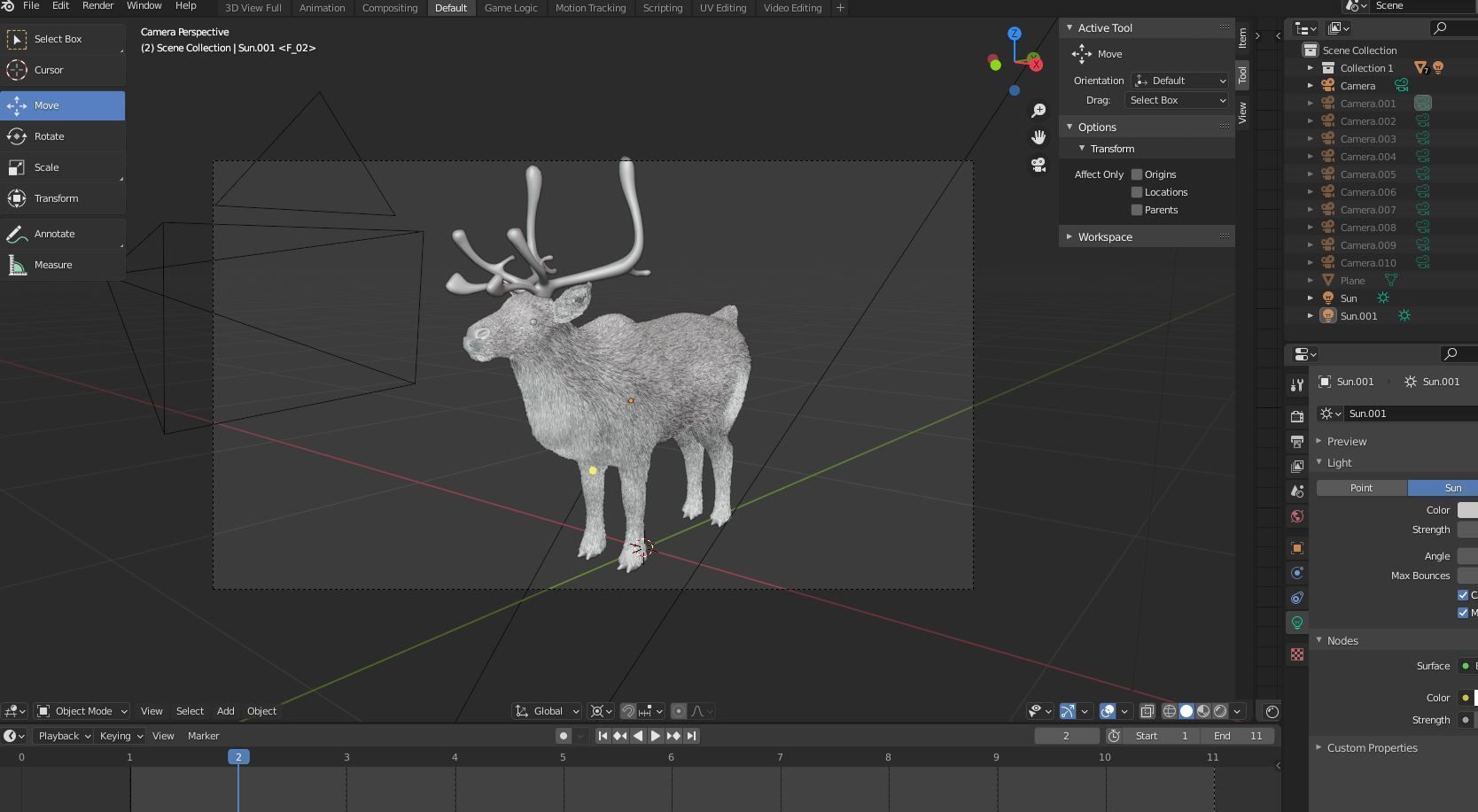 Fur Red Reindeer Rigged Blender  Low-poly 3D model_22