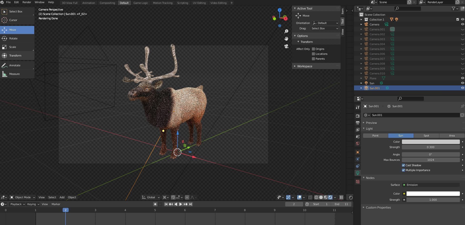 Fur Red Reindeer Rigged Blender  Low-poly 3D model_20
