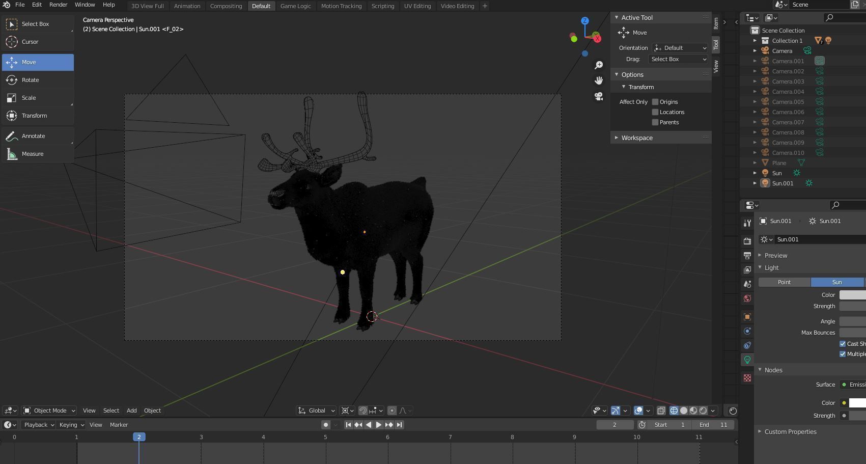 Fur Red Reindeer Rigged Blender  Low-poly 3D model_23