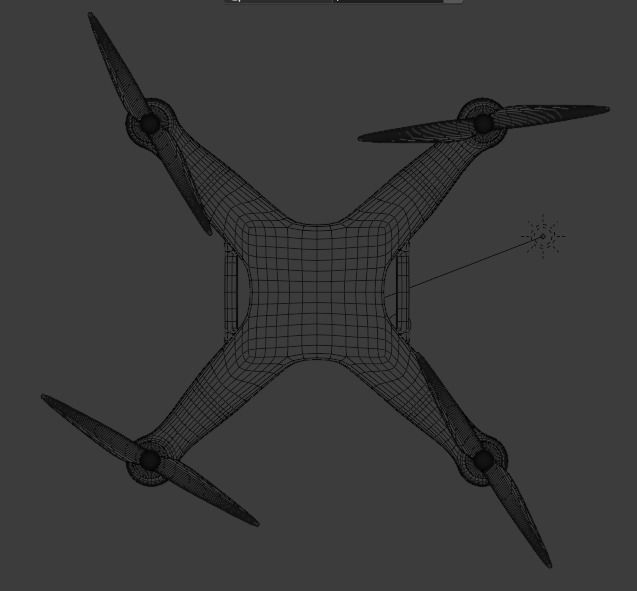 Semi Realistic Low poly White Drone Low-poly 3D model_5