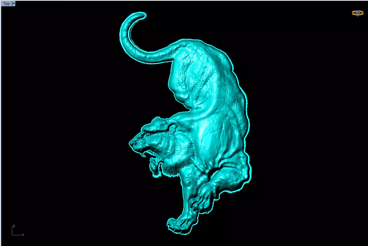 Tiger for jewelry - Tiger for ring - Tiger for pendant - N237 3D print model