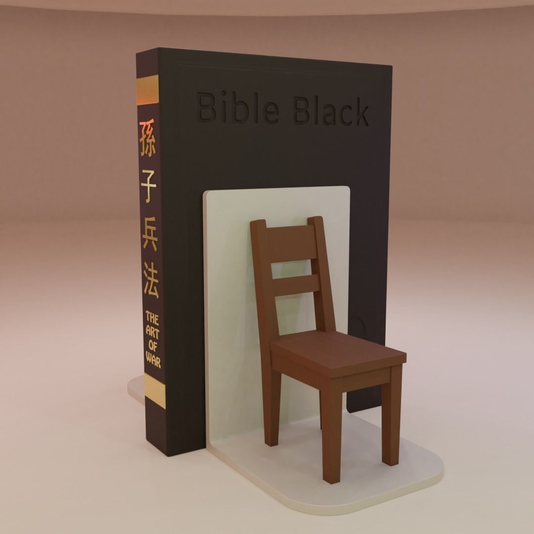 Classic Wooden Chair Bookends 3D print model_2