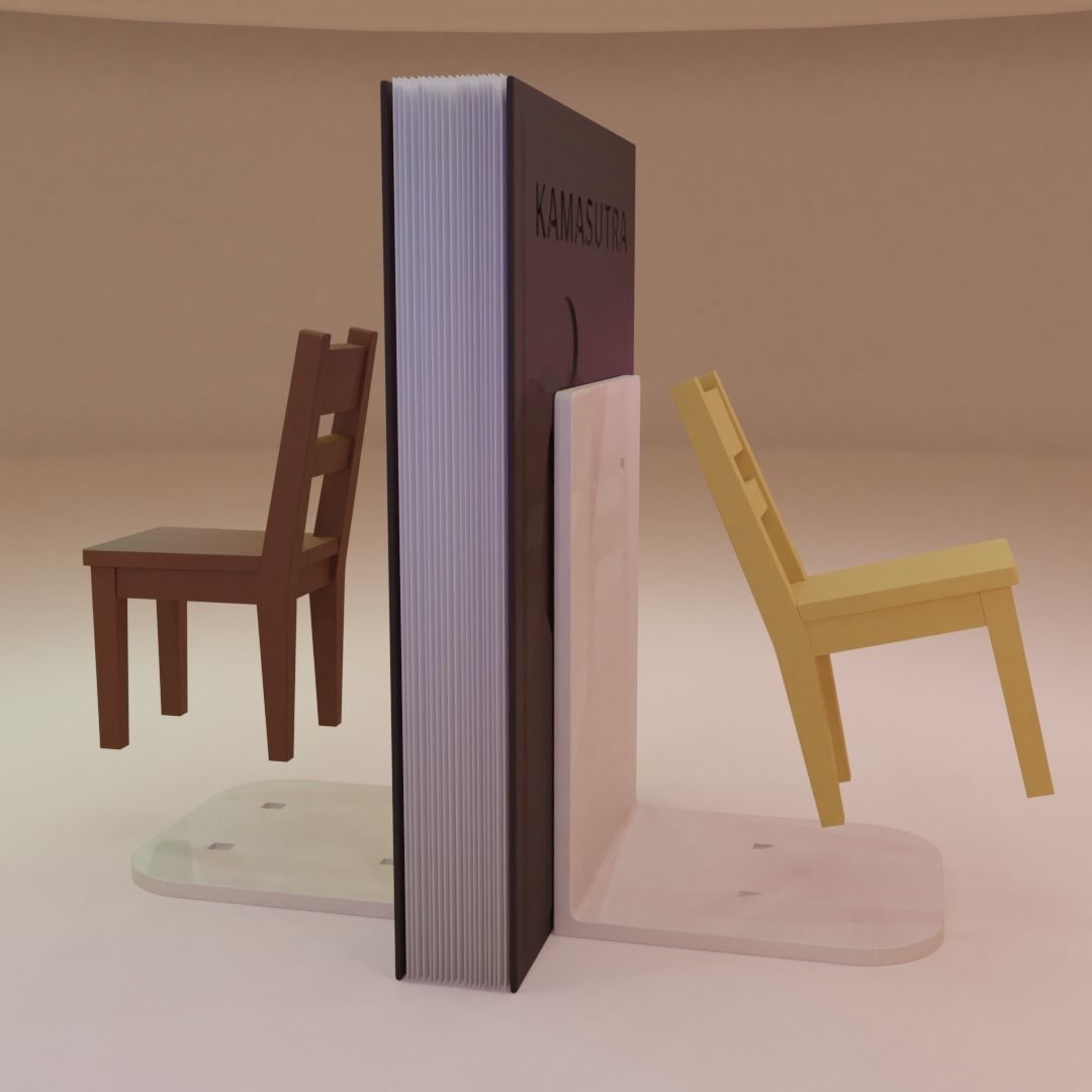 Classic Wooden Chair Bookends 3D print model_1