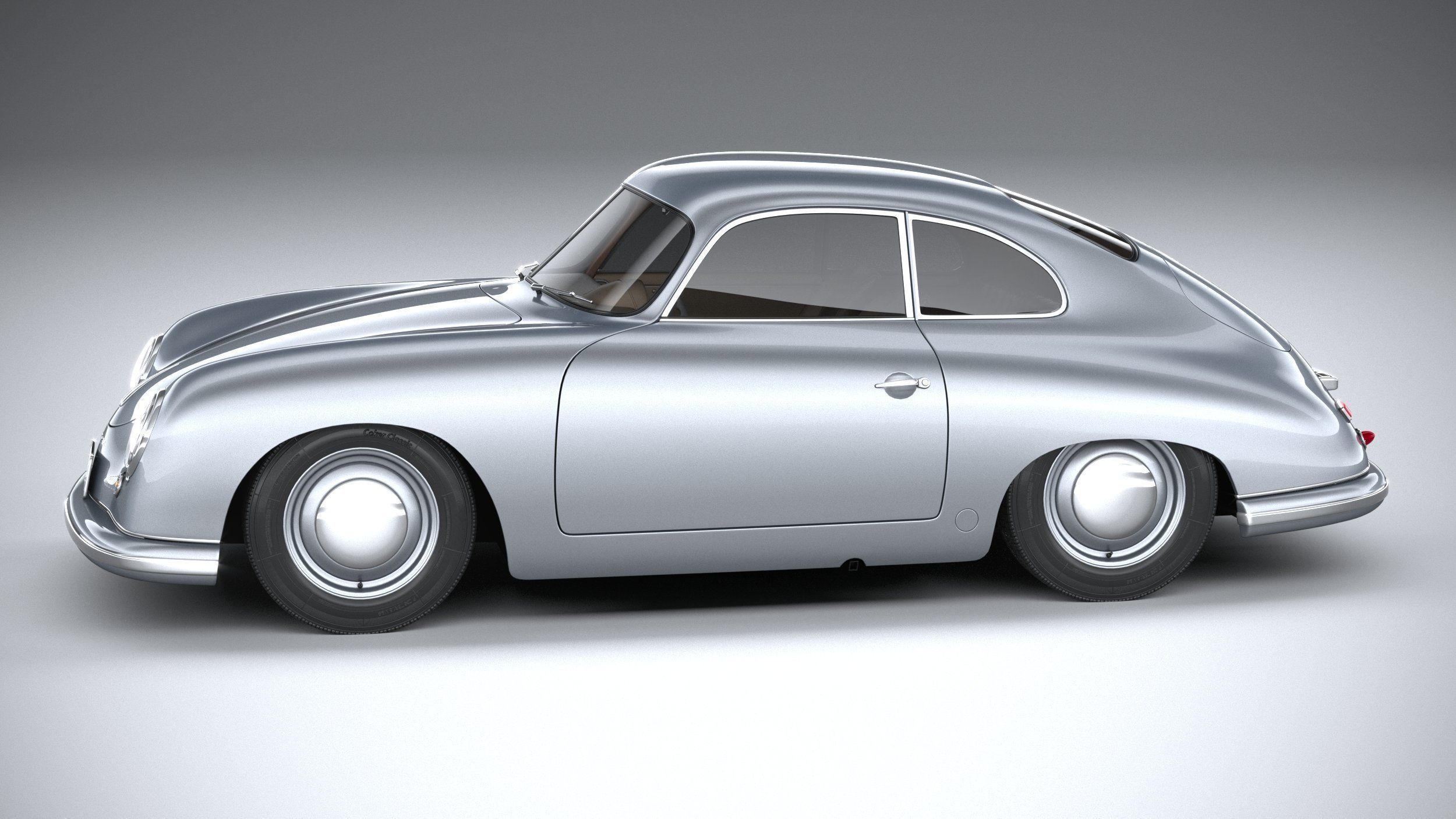 Porsche 356 Coupe split 1951 3D model_8