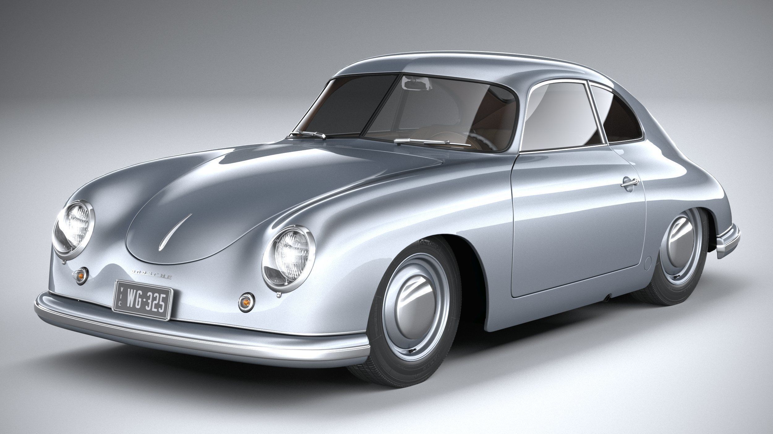 Porsche 356 Coupe split 1951 3D model_1