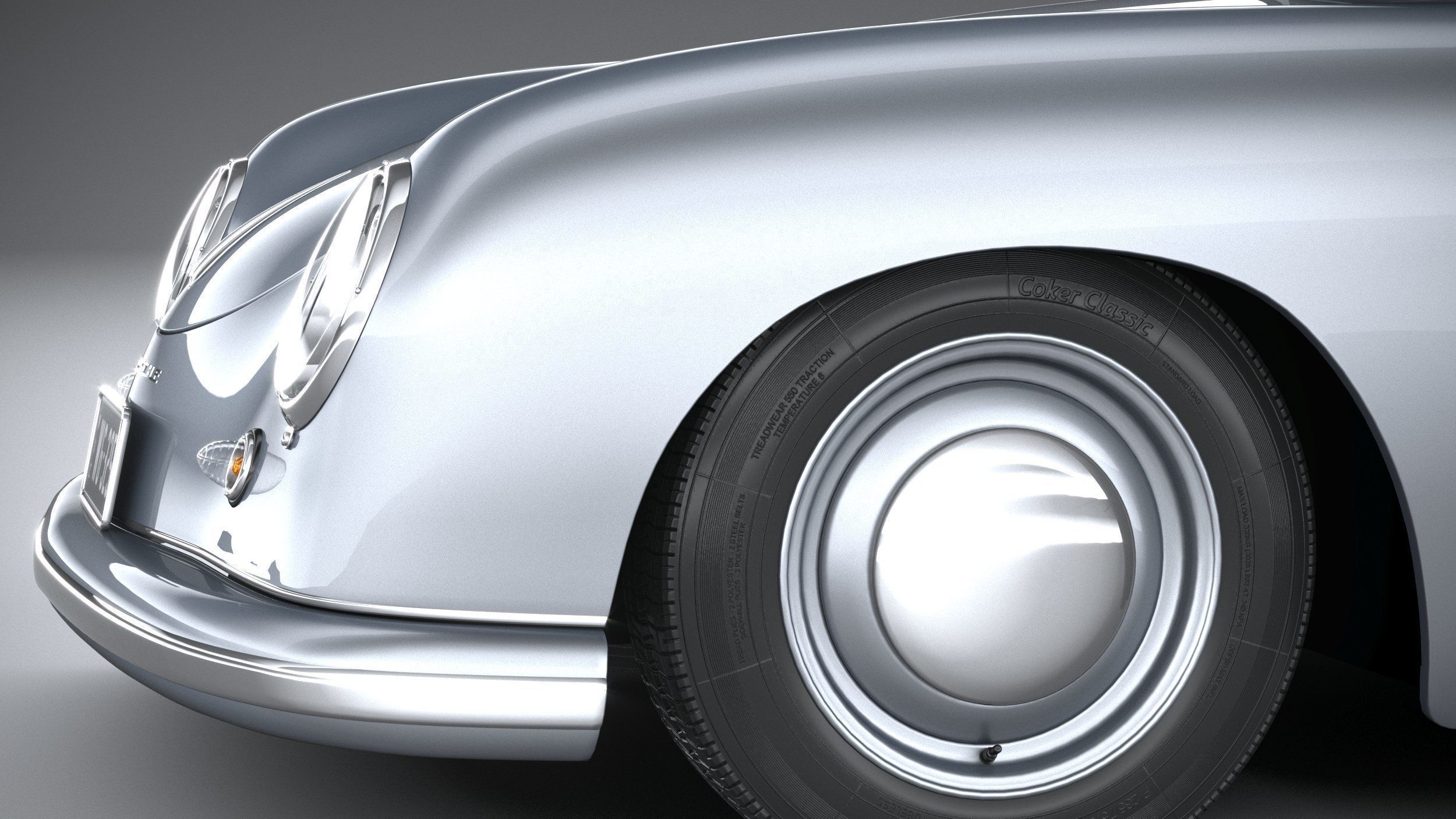 Porsche 356 Coupe split 1951 3D model_3