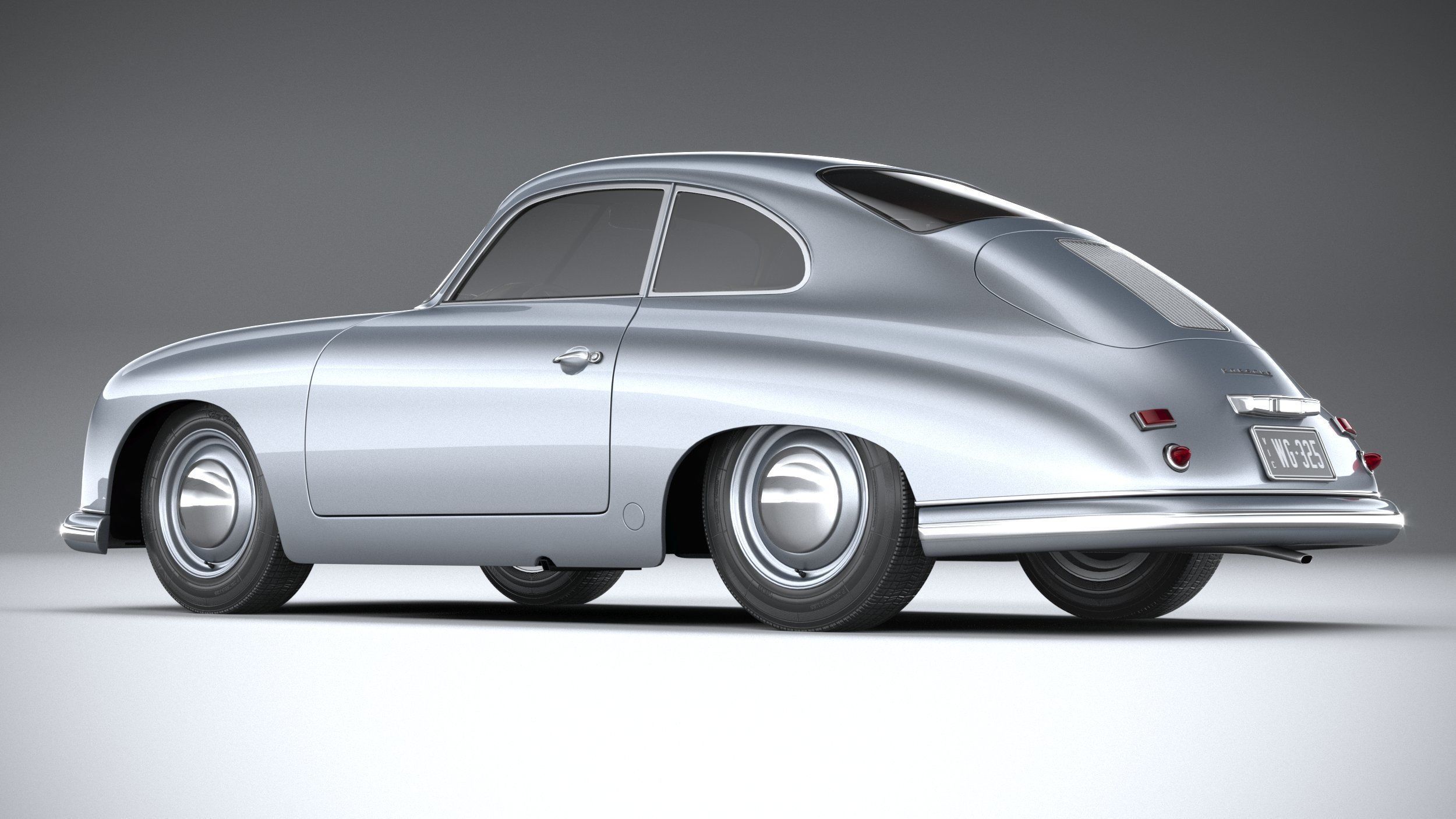 Porsche 356 Coupe split 1951 3D model_5