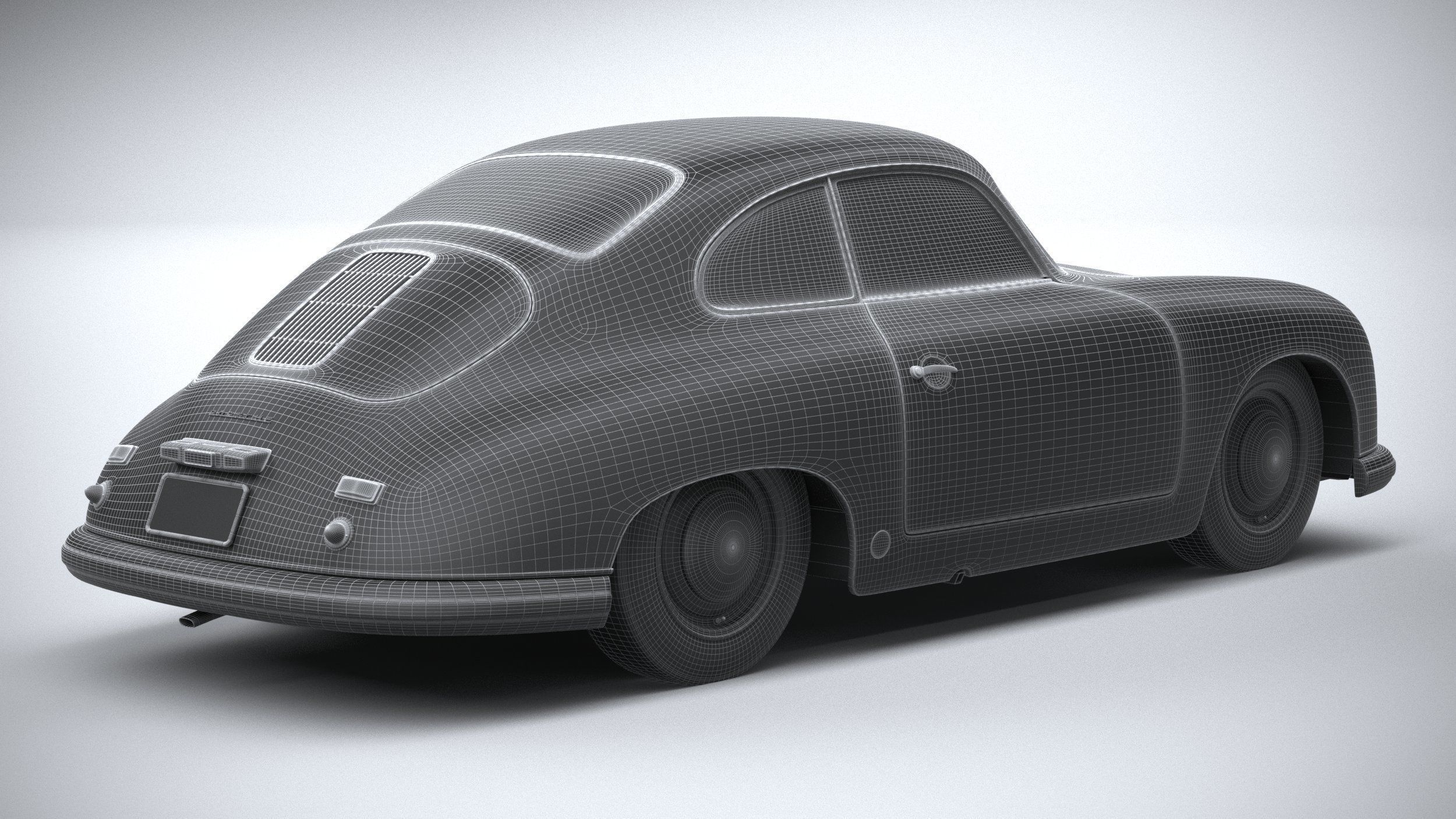 Porsche 356 Coupe split 1951 3D model_30
