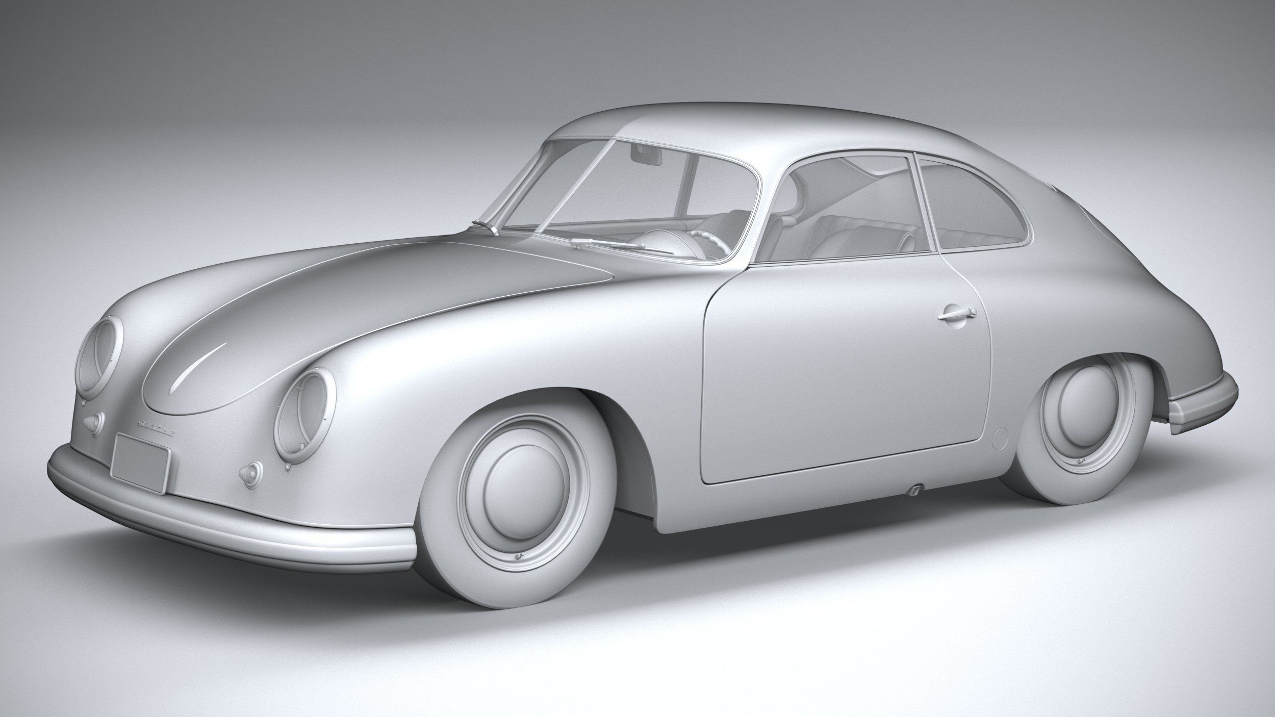 Porsche 356 Coupe split 1951 3D model_19