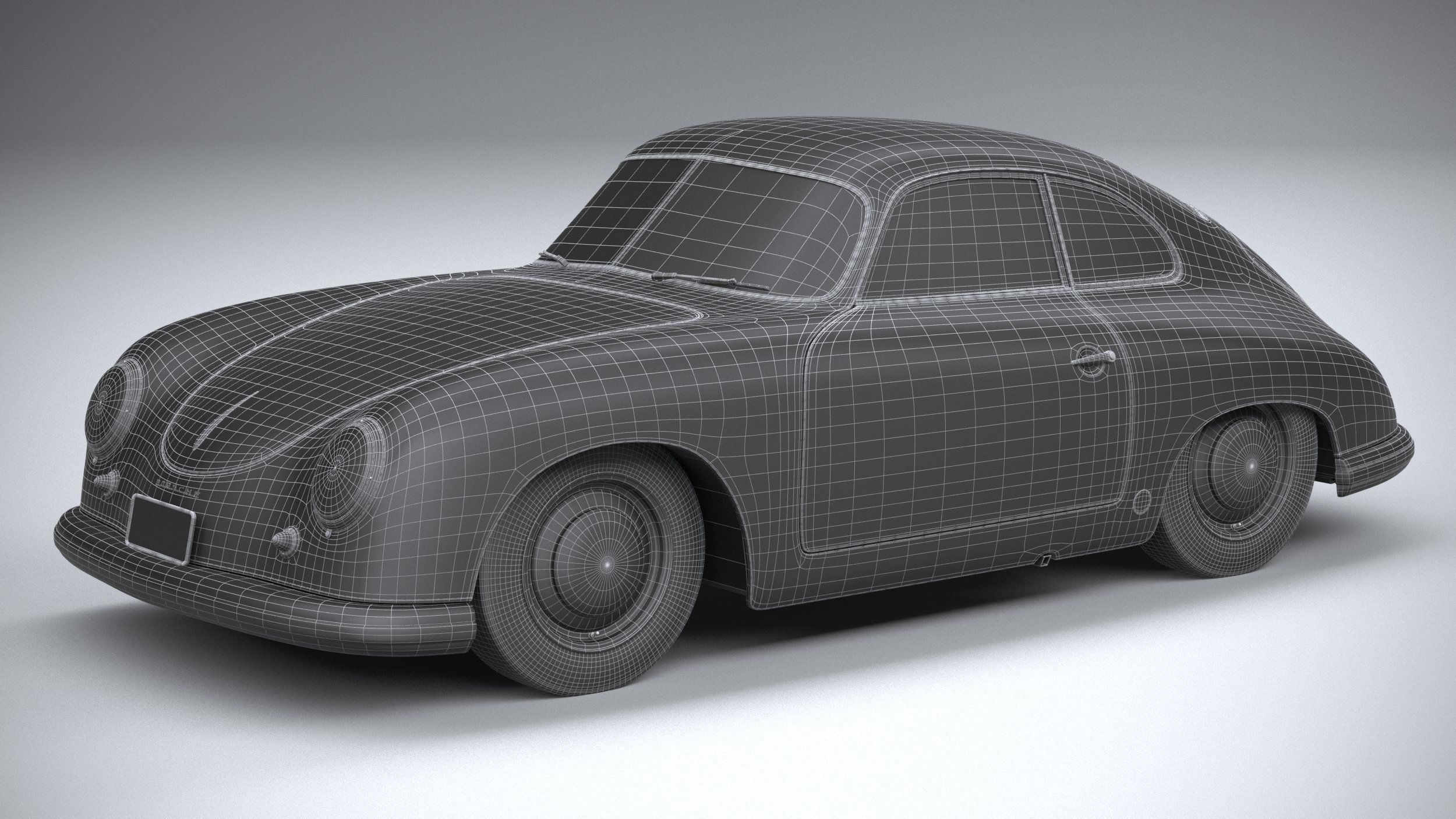 Porsche 356 Coupe split 1951 3D model_31
