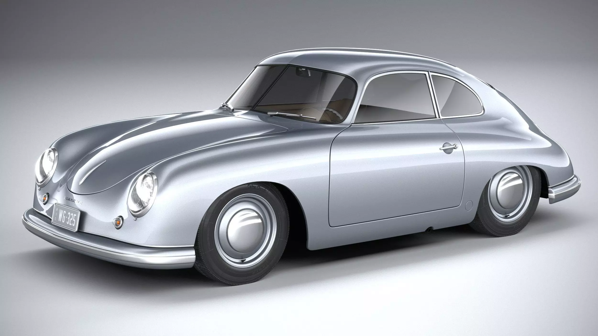 Porsche 356 Coupe split 1951 3D model_0