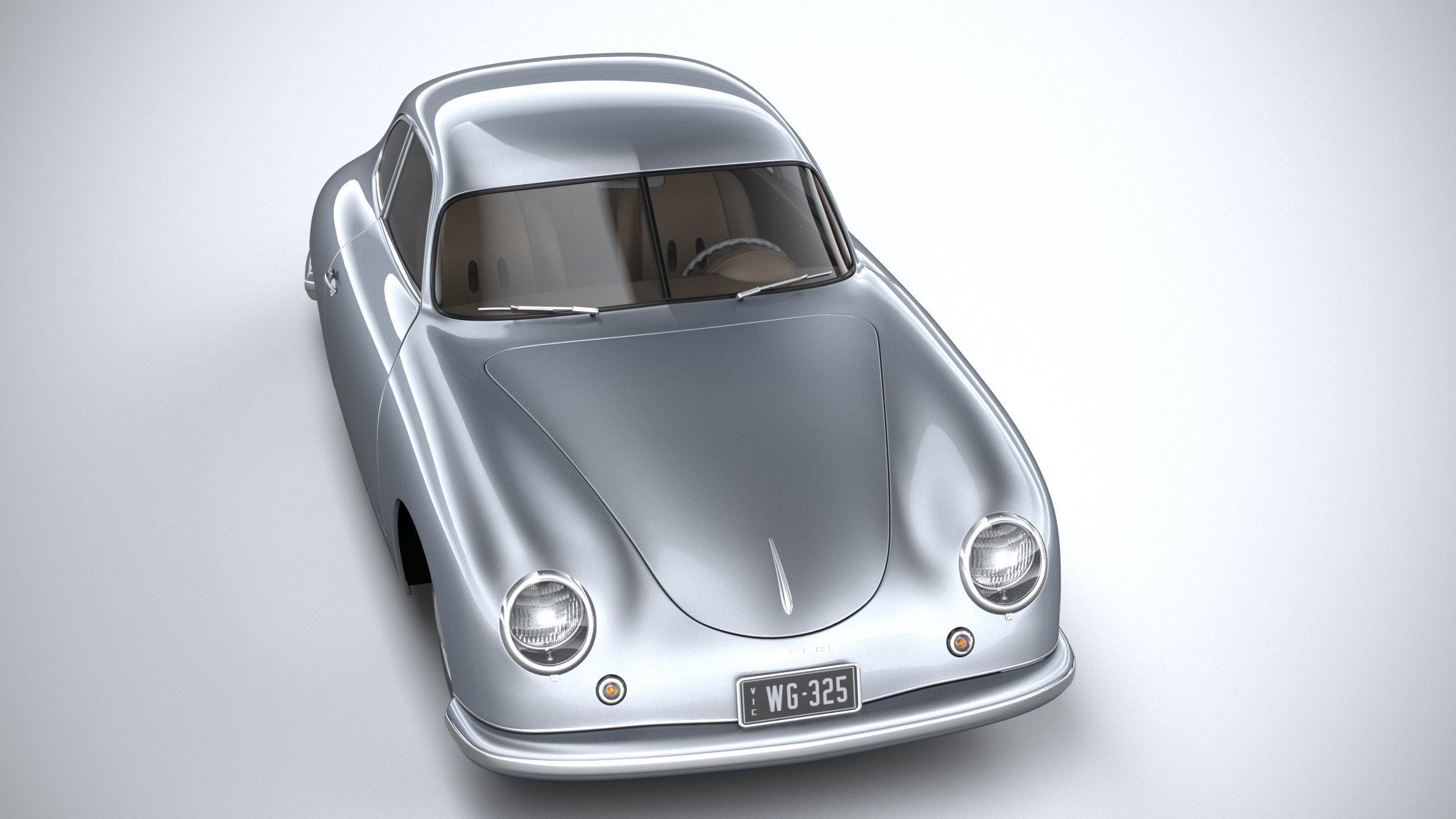 Porsche 356 Coupe split 1951 3D model_12