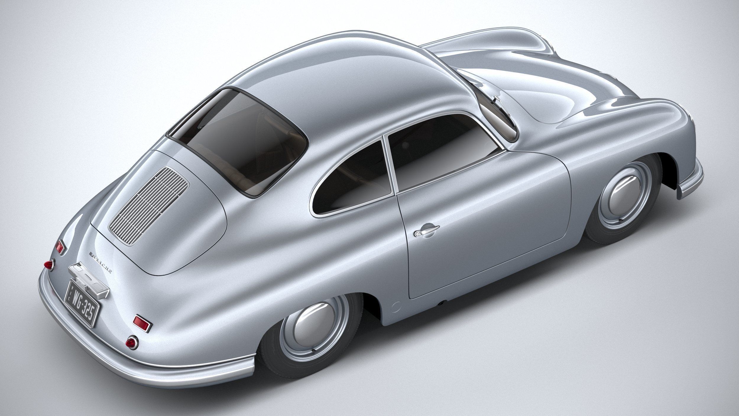 Porsche 356 Coupe split 1951 3D model_10