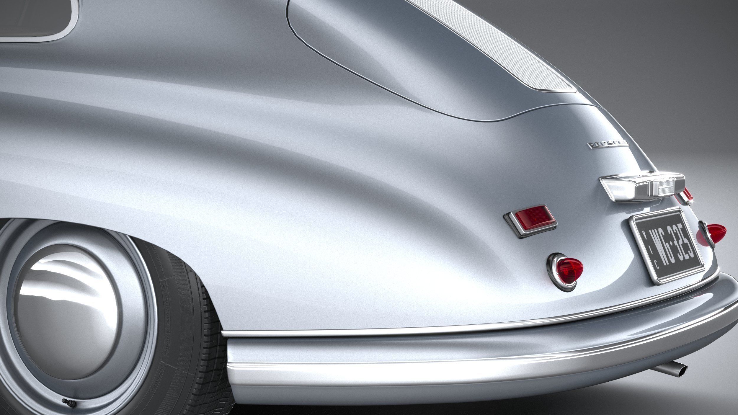 Porsche 356 Coupe split 1951 3D model_6