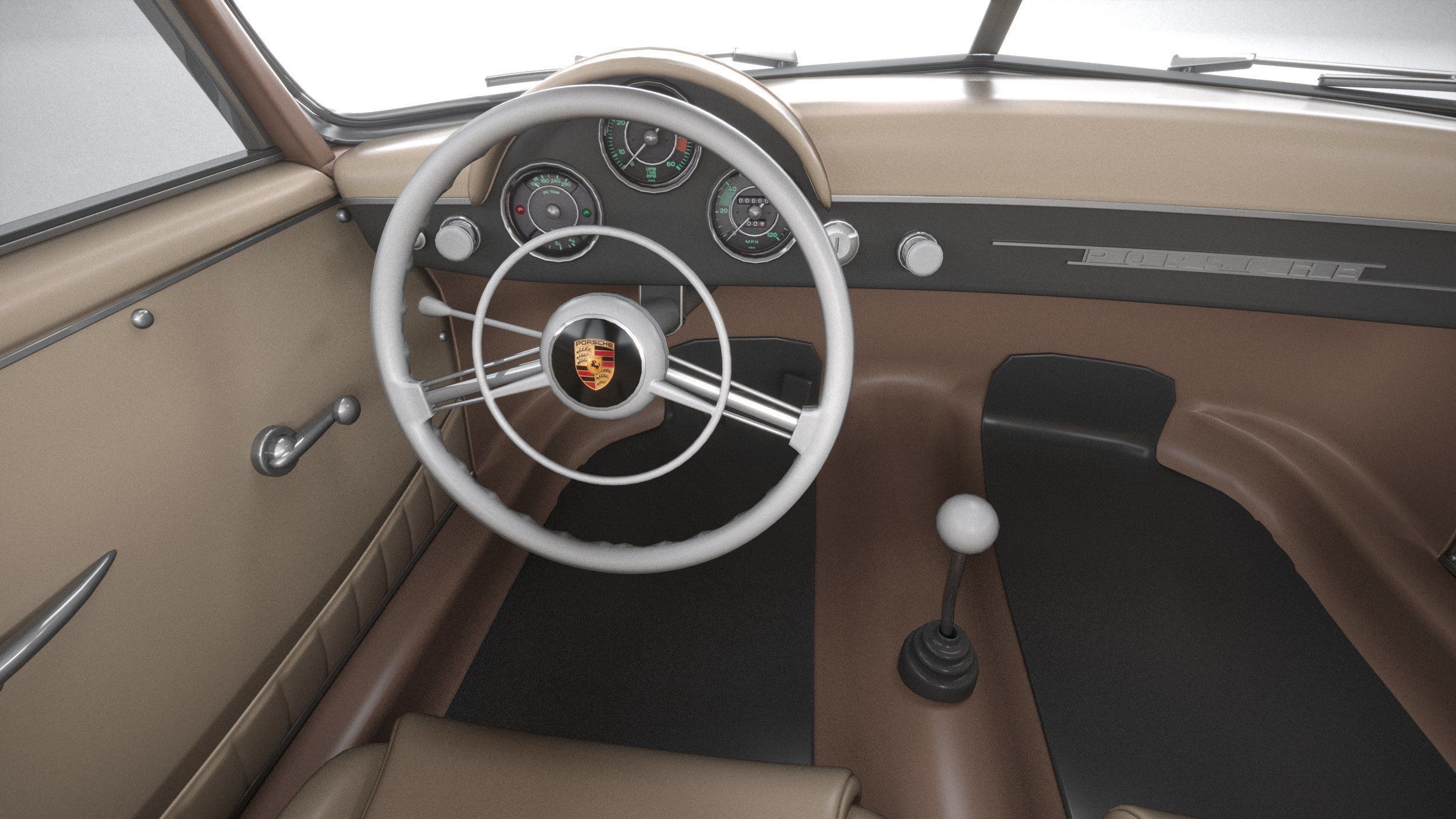 Porsche 356 Coupe split 1951 3D model_27