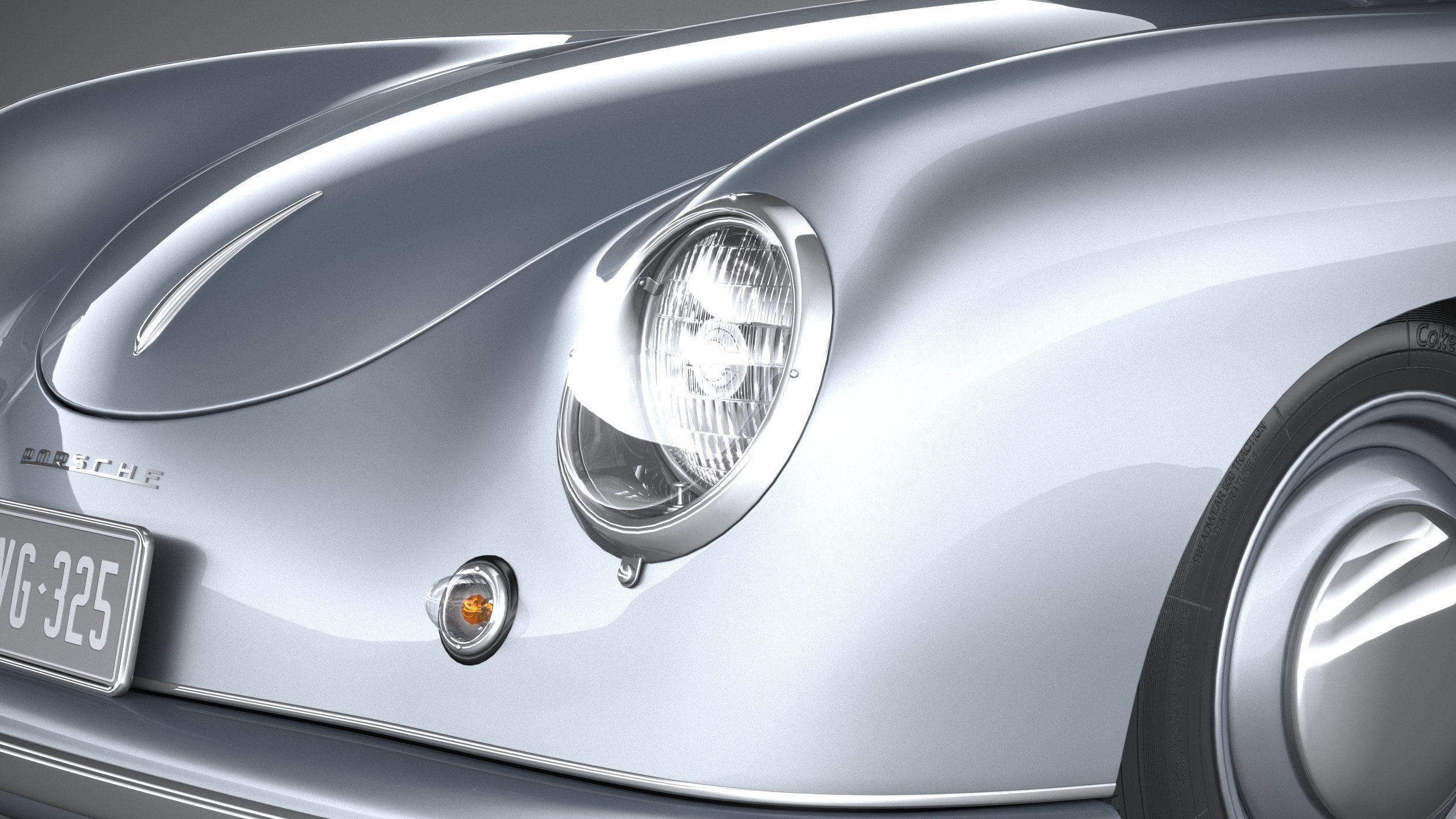Porsche 356 Coupe split 1951 3D model_14