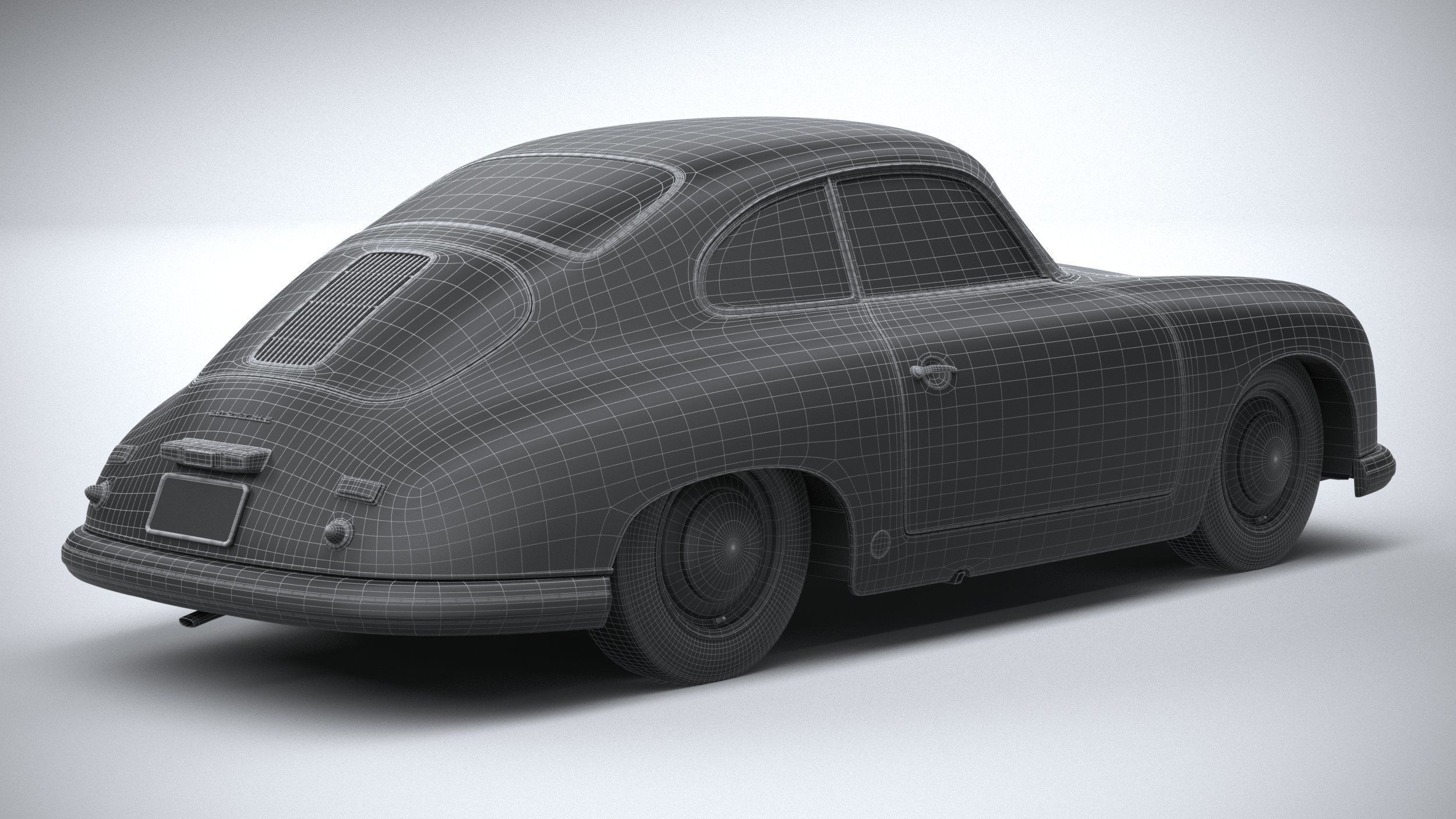 Porsche 356 Coupe split 1951 3D model_32