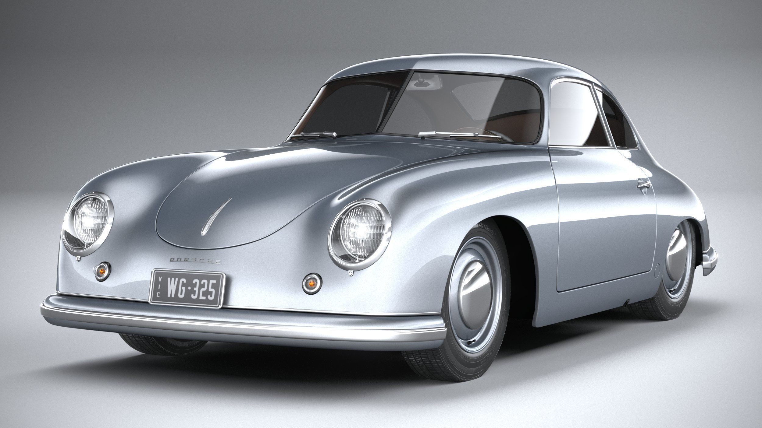 Porsche 356 Coupe split 1951 3D model_2