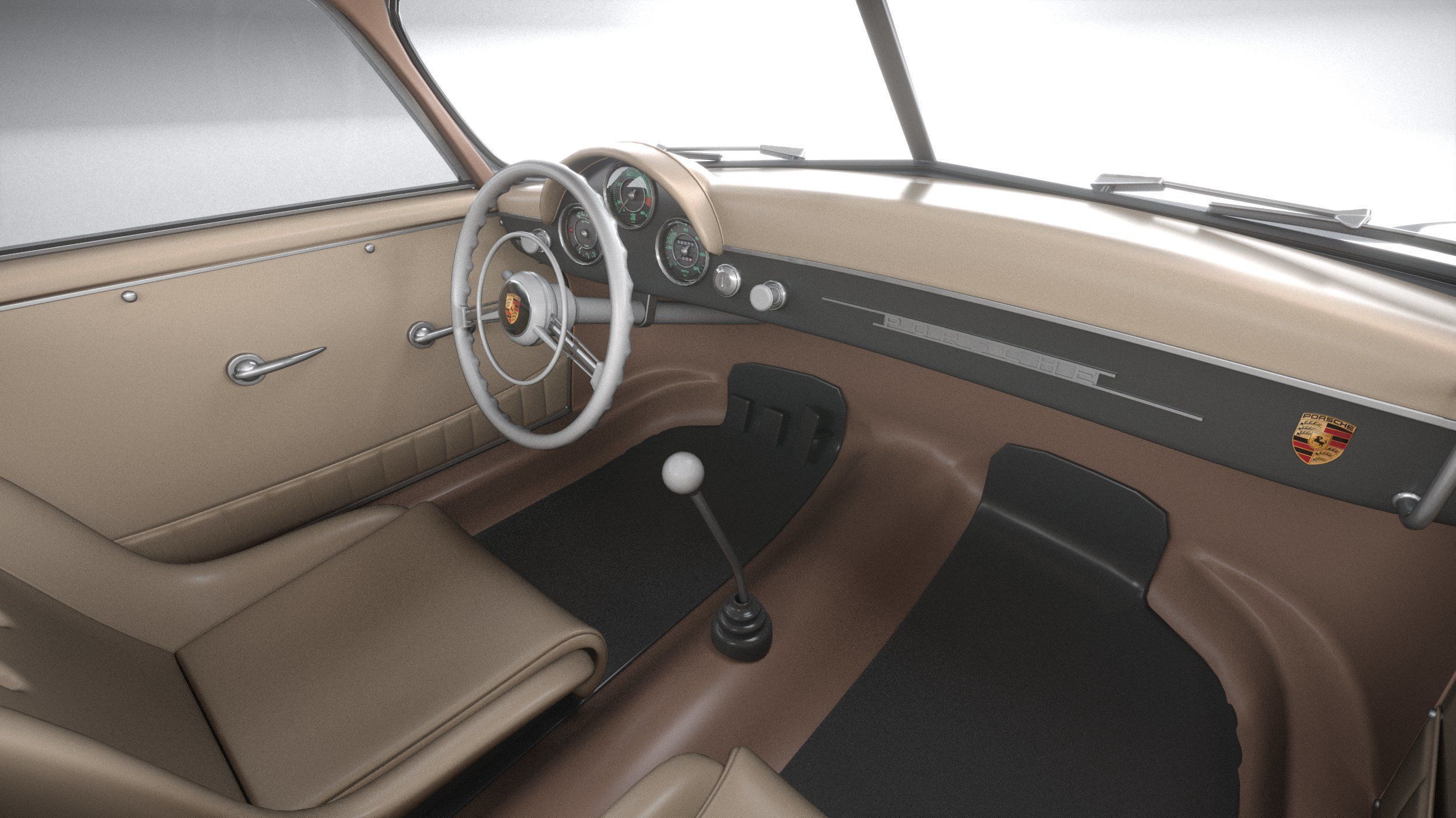 Porsche 356 Coupe split 1951 3D model_26