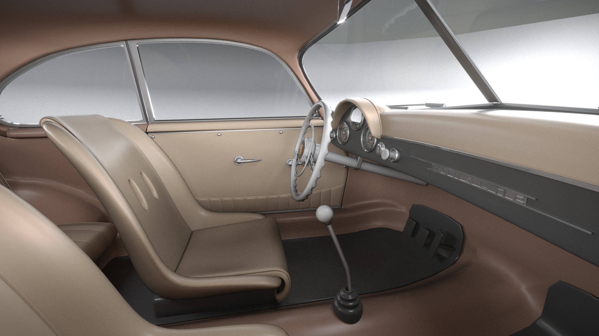 Porsche 356 Coupe split 1951 3D model_28