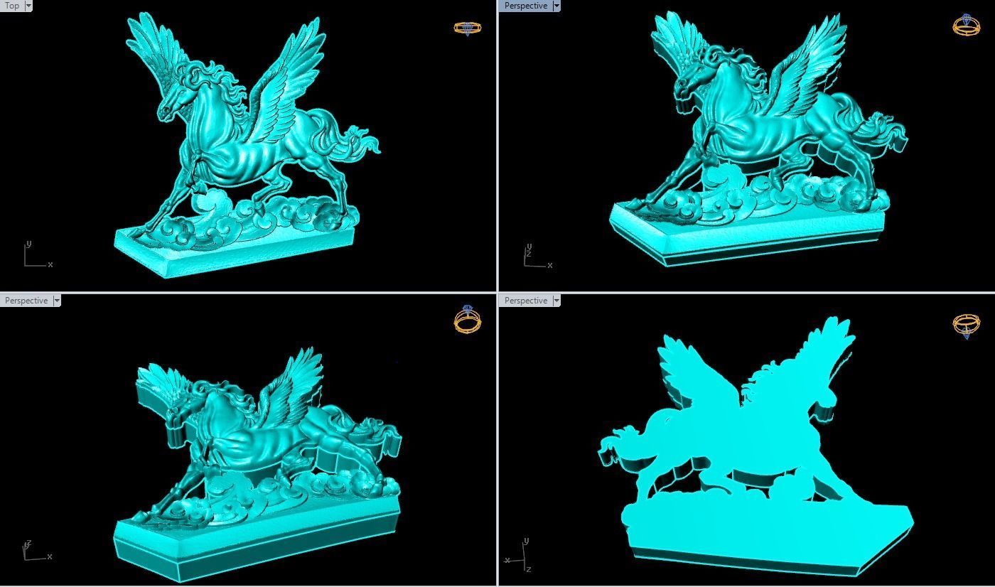 Angel horse for jewelry - Angel horse ring 3D print model_1