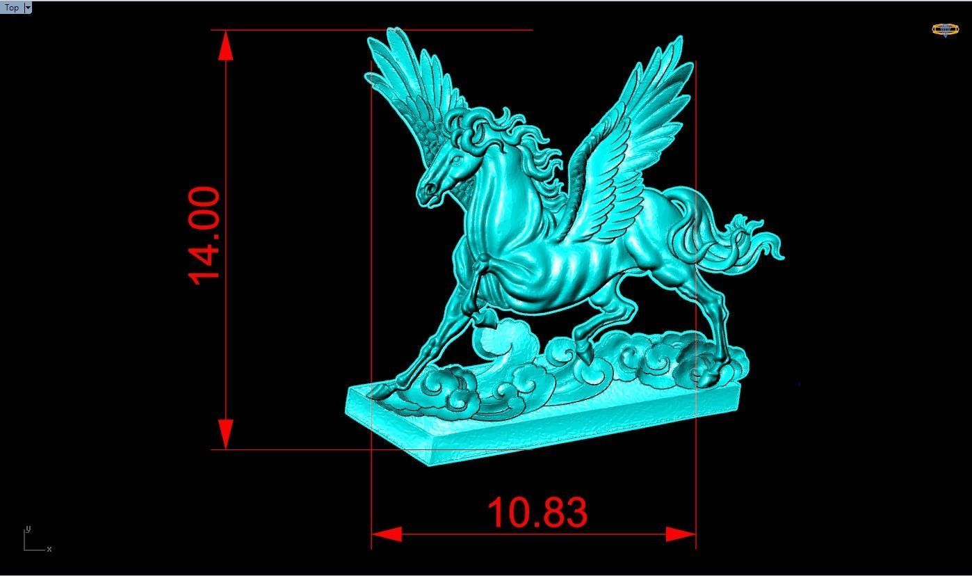 Angel horse for jewelry - Angel horse ring 3D print model_2