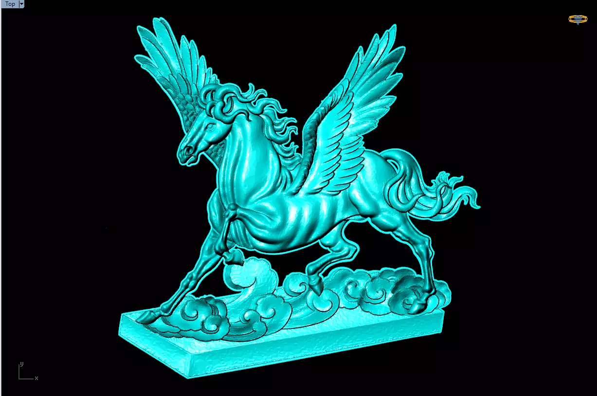 Angel horse for jewelry - Angel horse ring 3D print model_0