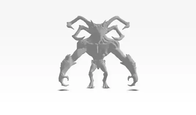 Armored-demon creature with long arms and legs