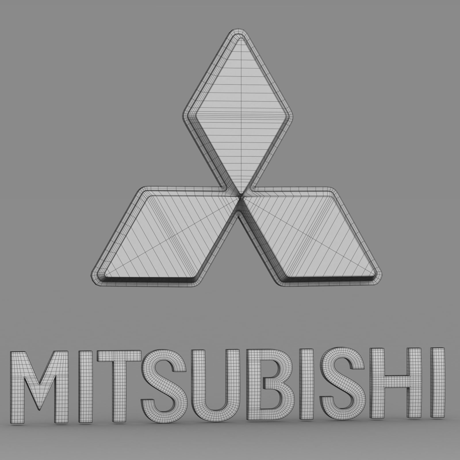 mitsubishi logo 3D model_6