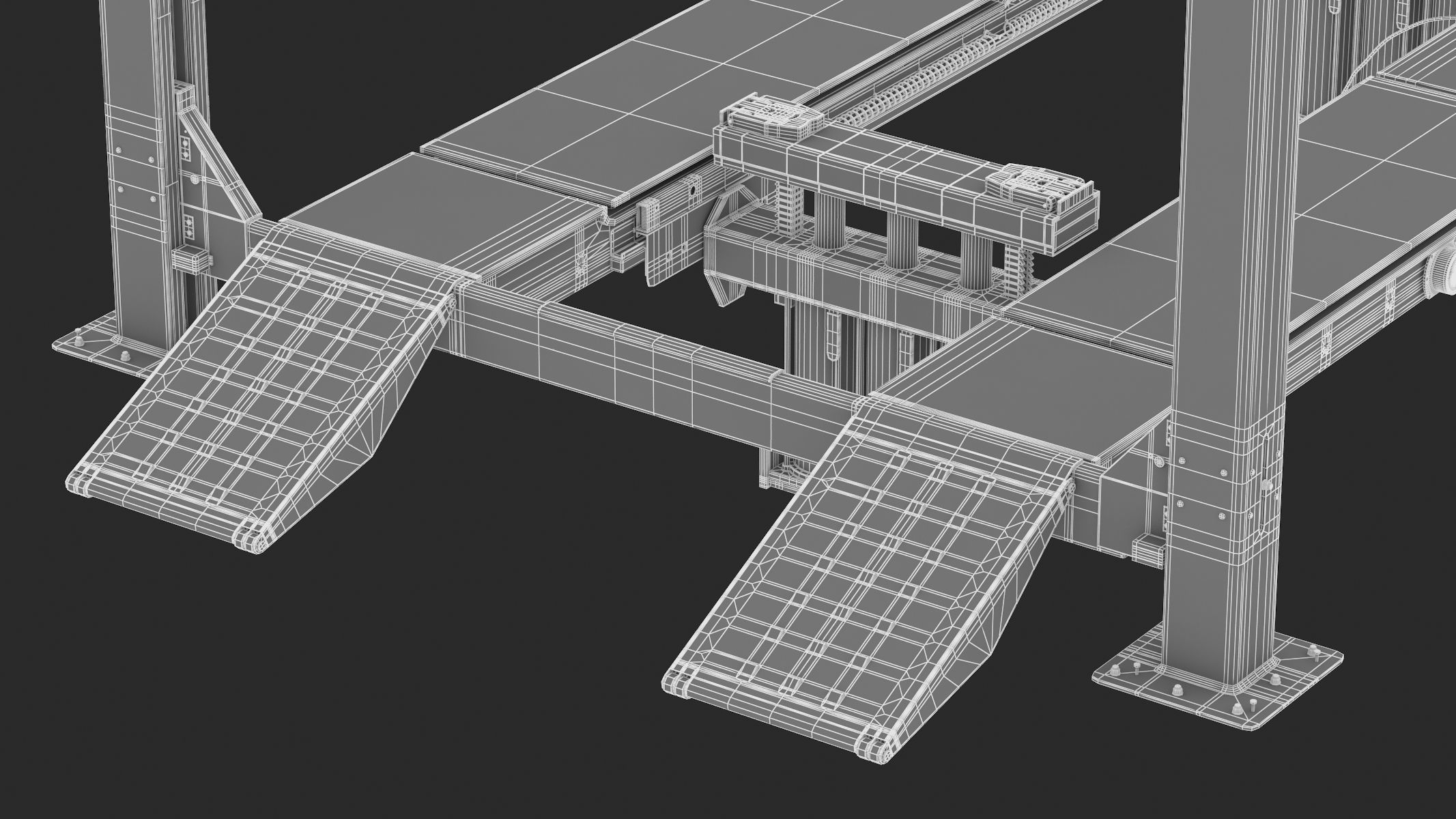 4 Post Car Lift Generic 3D model_18
